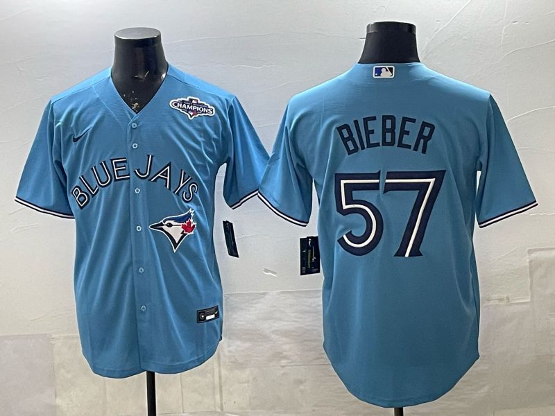Men Toronto Blue Jays #57 Bieber Light Blue 2026 Nike Game MLB Jersey 004